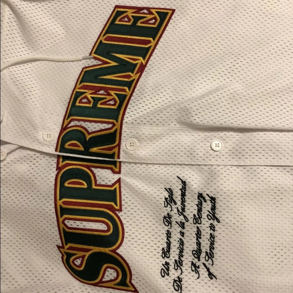 Supreme Hooded L/S Baseball Jersey White Size L